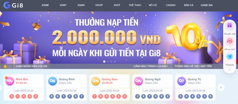 Gi8 cung cấp các khuyến mãi hấp dẫn có lợi cho người chơi.